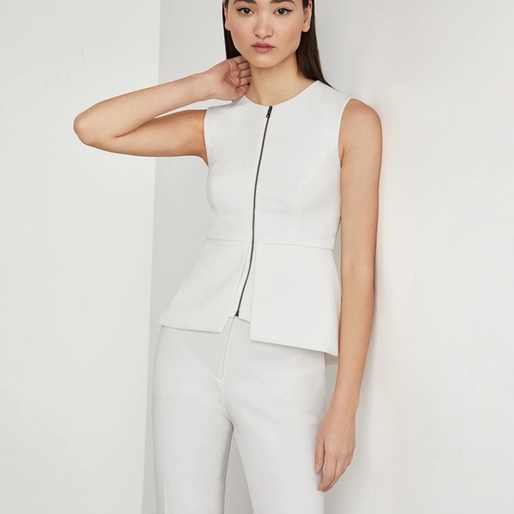 BCBGMaxazria ABRIELLE SLEEVELESS PEPLUM TOP - Picture 2 of 9